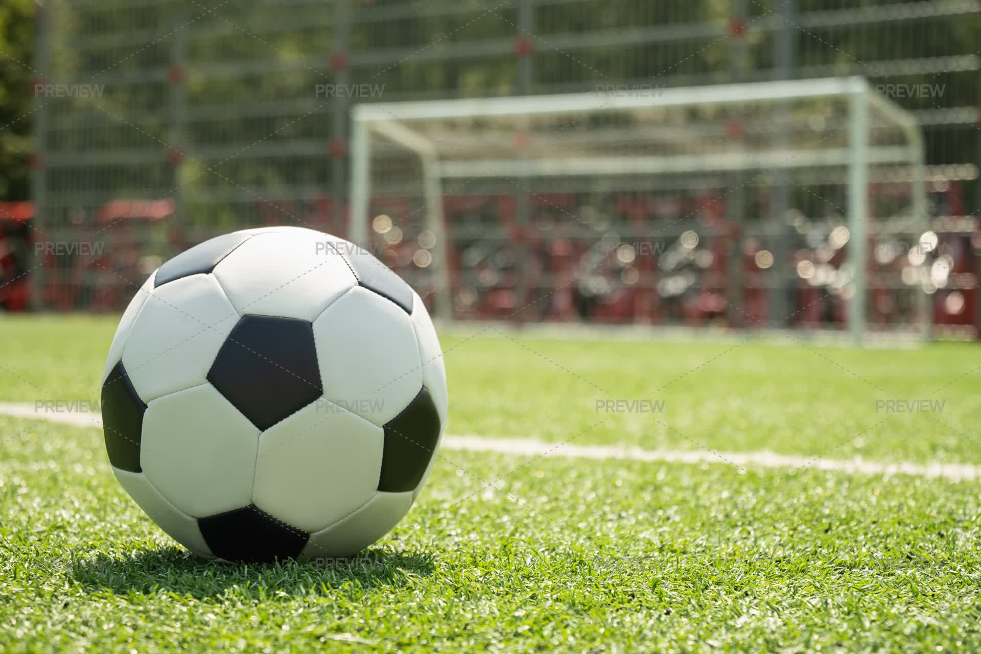 Football - with out-of-focus goal